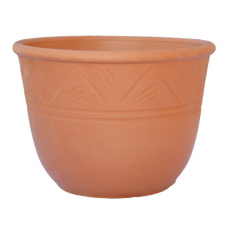 Πήλινη Στρογγυλή Γλάστρα ΩΜΕΓΑ Ø40 x (Υ)30cm ATTIKA Ceramart