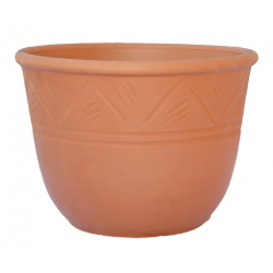 Πήλινη Στρογγυλή Γλάστρα ΩΜΕΓΑ Ø27 x (Υ)20cm ATTIKA Ceramart