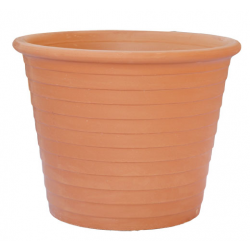 Πήλινη Στρογγυλή Γλάστρα ΖΟΝΑΡΙ Ø27 x (Υ)20cm ATTIKA Ceramart
