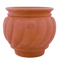 Πήλινη Στρογγυλή Γλάστρα ΑΘΗΝΑ Ø40 x (Υ)37cm ATTIKA Ceramart