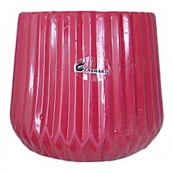 Clay Plant Pot-Cachepot Vertical RIGA Bordeaux-13 Ø15x(H)13cm