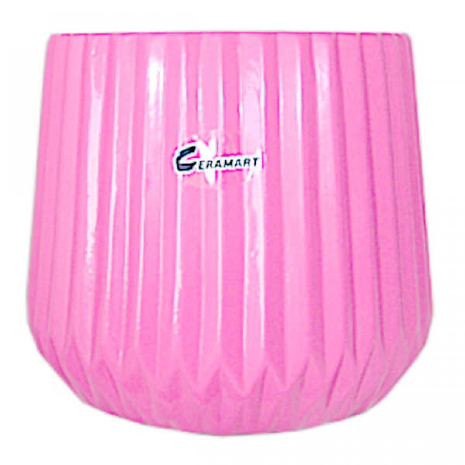 Clay Plant Pot-Cachepot Vertical RIGA Light Pink-20 Ø15x(H)13cm