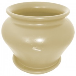 Πήλινη Γλάστρα ΖΑΡΑ Κρεμ Ø30x(Υ)25cm ΣΕΤ & Πιάτο