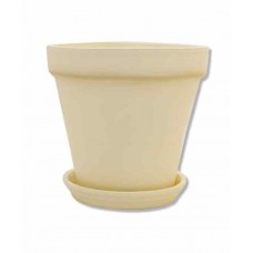 Clay Plant Pot Painted FITORIO CREAM | Kipogeorgiki 