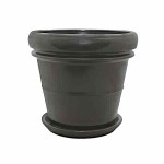 Clay Painted Plant Pot DOBIO BORDO LEADEN Ø41 x (H)37cm COLOR - Colored Clay Pots COLOR Series Clay Plant Pot DOBIO BORDO LEADEN Ø41 x (H)37cm | Kipogeorgiki