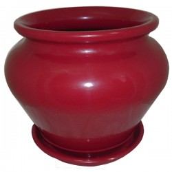 Clay Plant Pot ZARA Bordeaux Ø30x(H)25cm SET & Saucer