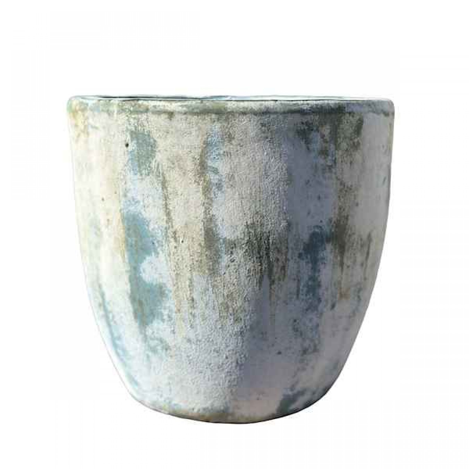 Υαλωμένη Πήλινη Γλάστρα Λευκό-Γαλάζιο Δ29x26cm CERAMART Γυαλωμένη Πήλινη Γλάστρα Λευκό-Γαλάζιο Δ29x26cm CERAMART - Στρογγυλές Πήλινες Γυαλωμένες Γλάστρες