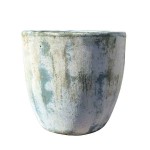 Υαλωμένη Πήλινη Γλάστρα Λευκό-Γαλάζιο Δ29x26cm CERAMART Γυαλωμένη Πήλινη Γλάστρα Λευκό-Γαλάζιο Δ29x26cm CERAMART - Στρογγυλές Πήλινες Γυαλωμένες Γλάστρες
