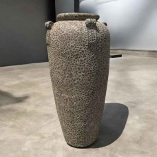 Ceramic Glazed Pot-Vase Beige D58x116cm by CERAMART - Round Glazed Clay Pots