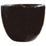 Ceramic Glazed Pot Black D38x31cm by CERAMART Ceramic Glazed Pot Black D38x31cm by CERAMART - Round Glazed Clay Pots