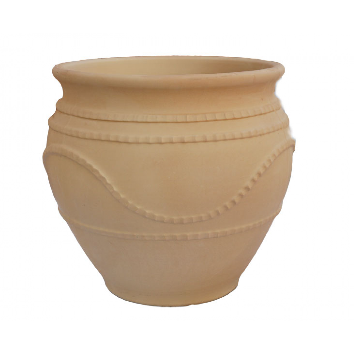 Clay Plant Pot CASPO BEIGE Ø21 x (H)20cm TERRA BIANCA - Clay Planters & Window Boxes Clay Plant Pot CASPO BEIGE Ø21 x (H)20cm | Kipogeorgiki