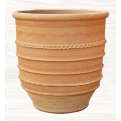 Στρογγυλή Πήλινη Γλάστρα ΕΞΑΡΑ Ø40 x (Υ)38cm CRETE Ceramart
