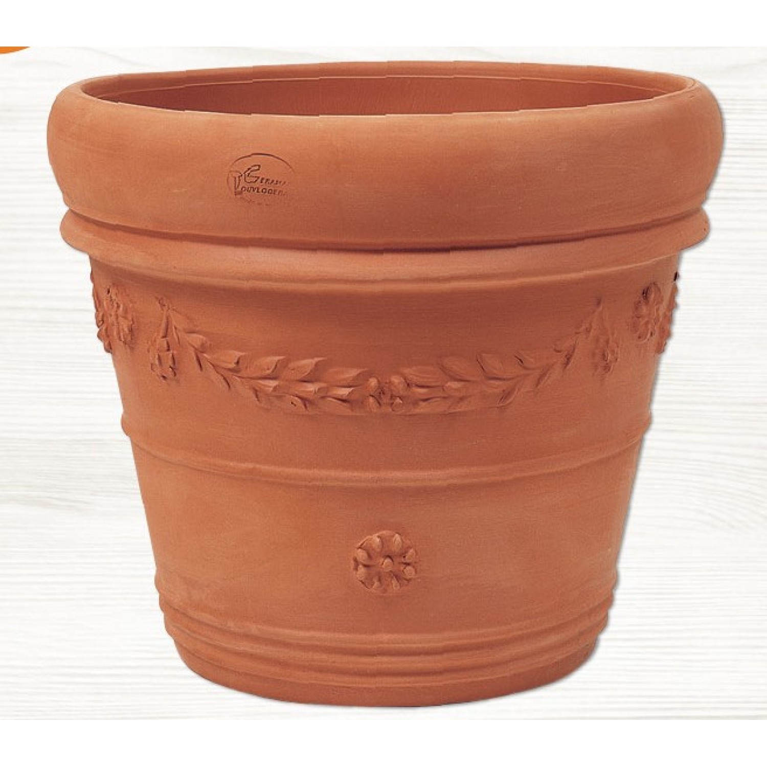 Στρογγυλή Πήλινη Γλάστρα ΦΕΣΤΟΝΑΤΙ Ø45 x (Υ)41cm Ceramart