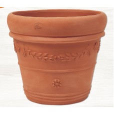 Στρογγυλή Πήλινη Γλάστρα ΦΕΣΤΟΝΑΤΙ Ø60 x (Υ)55cm ATTIKA