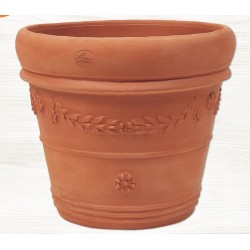 Στρογγυλή Πήλινη Γλάστρα ΦΕΣΤΟΝΑΤΙ Ø45 x (Υ)41cm Ceramart