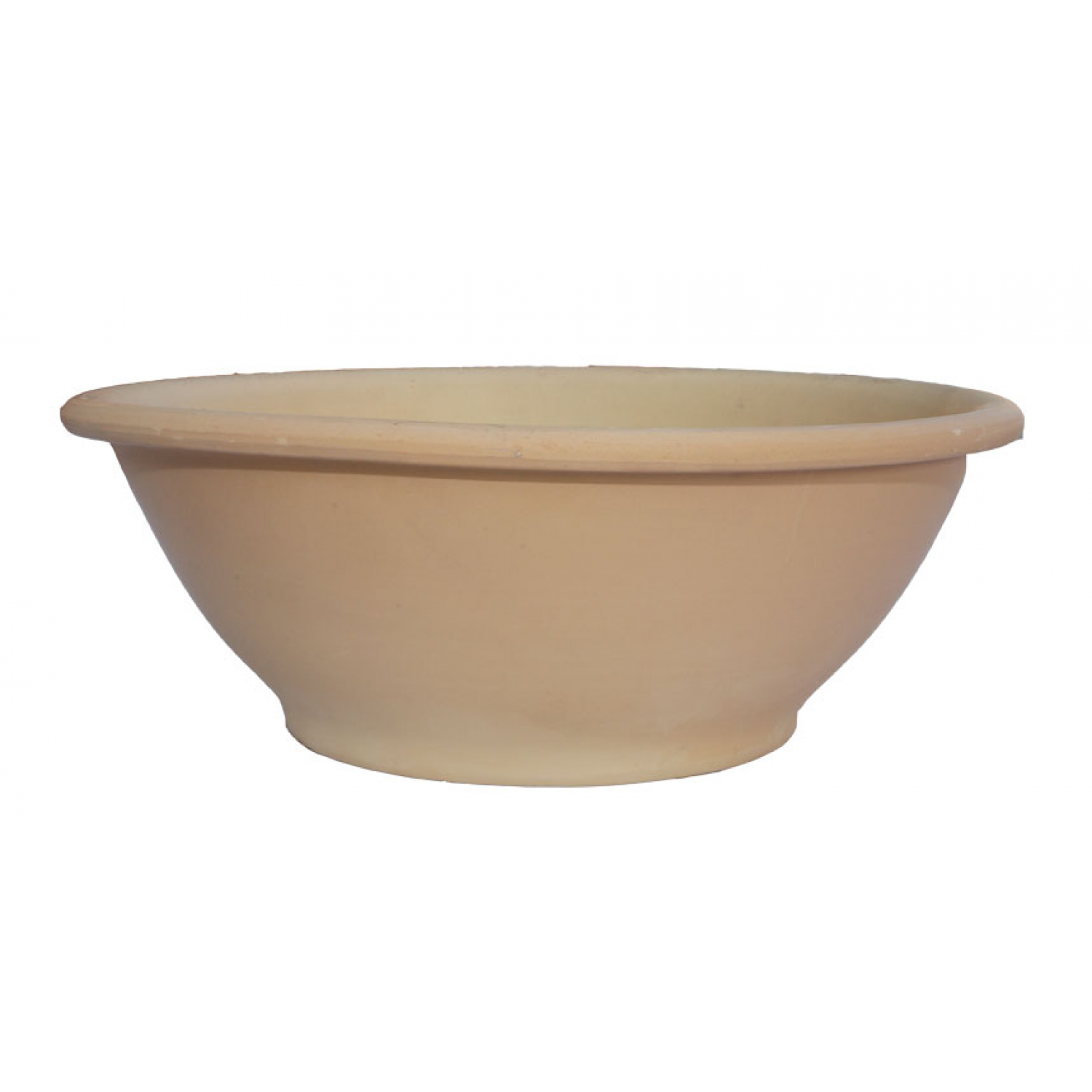 Clay Plant Pot LEKANI BORDO BEIGE Ø42 x (H)15cm TERRA BIANCA - Round Clay Pots Clay Plant Pot LEKANI BORDO BEIGE Ø42 x (H)15cm TERRA BIANCA
