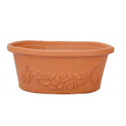 Πήλινη Ζαρντινιέρα ΟΒΑΛ 43x26x(Υ)19cm ATTIKA Ceramart