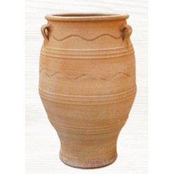 Στρογγυλή Πήλινη Γλάστρα ΠΥΘΑΡΙ ΚΡΗΤΙΚΟ Ø25 x (Υ)25cm CRETE