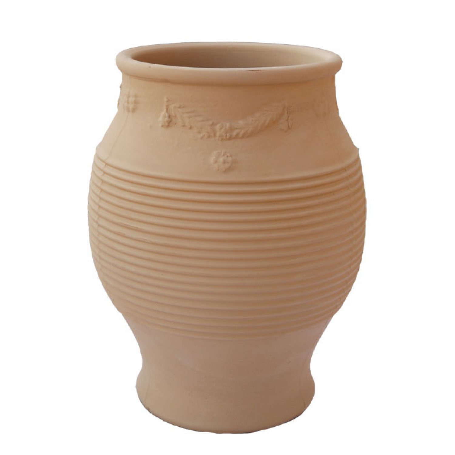 Πήλινη Στρογγυλή Γλάστρα ΠΥΘΑΡΙ ΜΠΕΖ Ø43 x (Υ)57cm Ceramart