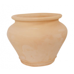 Στρογγυλή Πήλινη Γλάστρα ZARA ΜΠΕΖ Ø30x(Υ)25cm TERRA BIANCA 