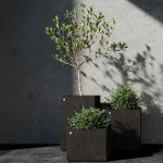 Cosapots REGLITO 40 Square Planter 50x50x(H)40cm Handcrafted Fiberglass - Plastic Pots-Cachepot, Planters & Containers