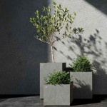 Cosapots REGLITO 40 Square Planter 50x50x(H)40cm Handcrafted Fiberglass - Plastic Pots-Cachepot, Planters & Containers
