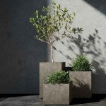 Cosapots REGLITO 40 Square Planter 50x50x(H)40cm Handcrafted Fiberglass - Plastic Pots-Cachepot, Planters & Containers