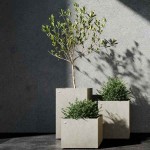 Cosapots REGLITO 40 Square Planter 50x50x(H)40cm Handcrafted Fiberglass - Plastic Pots-Cachepot, Planters & Containers