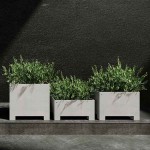 Cosapots SEMPLO FEET 90 Square Planter 100x100x(H)90cm Handcrafted Fiberglass - Plastic Pots-Cachepot, Planters & Containers