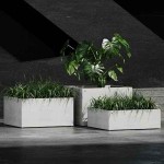 Cosapots SEMPLO GRAND 100 Square Planter 120x120x(H)100cm Handcrafted Fiberglass - Plastic Pots-Cachepot, Planters & Containers