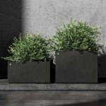 Cosapots SEMPLO MINOR 40 Square Planter 80x80x(H)40cm Handcrafted Fiberglass - Plastic Pots-Cachepot, Planters & Containers