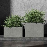 Cosapots SEMPLO MINOR 40 Square Planter 80x80x(H)40cm Handcrafted Fiberglass - Plastic Pots-Cachepot, Planters & Containers