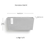 Ecopots Manhattan Wall Medium 35x15x(H)17.5cm Planter Wall Mounted - Synthetic Pots & Planters