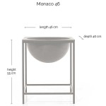 Πλαστική Στρογγυλή Γλάστρα Πλαισίου Monaco 46 Γκρι Σκούρο 46x46x(Υ)55εκ - Γλάστρες Ανακύκλωσης ECOPOTS