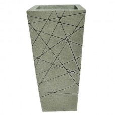 Γλάστρα Γκρι 52x52x100cm Πλαστική PROSSIMO 100 Kenzi - Τετράγωνες Πλαστικές Γλάστρες