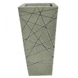 Γλάστρα Γκρι 33x33x65cm Πλαστική PROSSIMO 100 Kenzi - Τετράγωνες Πλαστικές Γλάστρες