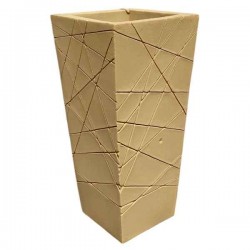 Γλάστρα Μπεζ 33x33x65cm Πλαστική PROSSIMO 100 Kenzi - Τετράγωνες Πλαστικές Γλάστρες