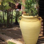 Kenzi NISIA Plastic Oil Jar-Pot Beige D50(28)x70cm Kenzi NISIA Plastic Oil Jar-Pot Beige D50(28)x70cm - Round Plastic Pots