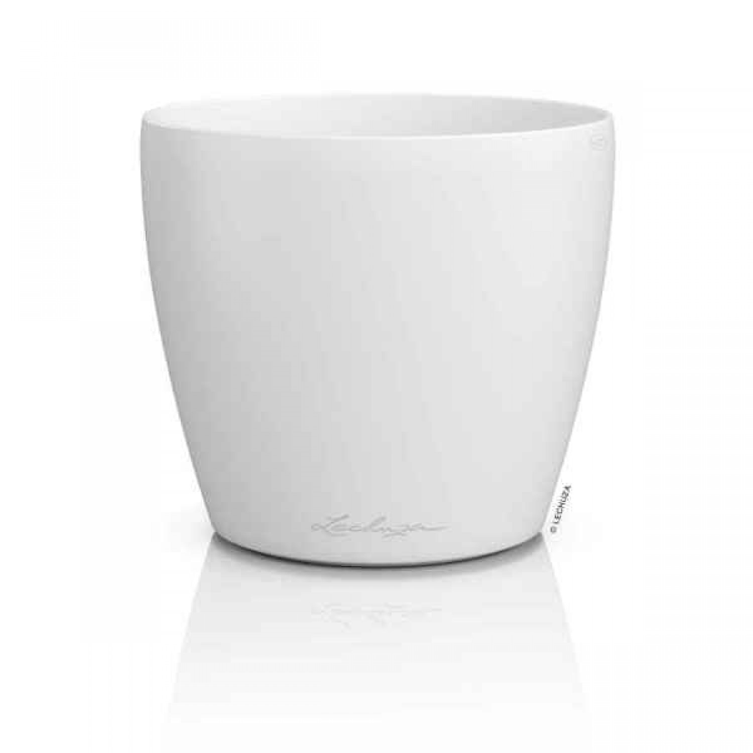 LECHUZA Cachepot DECO 14 White Ø15x13.7cm Plastic Planter - Round Planters-Cachepots