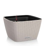BACINO Cottage 30 Καφέ Άμμου 30x30x(Υ)18cm Αυτοποτιζόμενη Γλάστρα & Κασπώ LECHUZA - Τετράγωνες Αυτοποτιζόμενες Γλάστρες