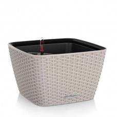 BACINO Cottage 30 Καφέ Άμμου 30x30x(Υ)18cm Αυτοποτιζόμενη Γλάστρα & Κασπώ LECHUZA - Τετράγωνες Αυτοποτιζόμενες Γλάστρες