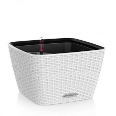 BACINO Cottage 30 Λευκή 30x30x(Υ)18cm Αυτοποτιζόμενη Γλάστρα & Κασπώ LECHUZA - Τετράγωνες Αυτοποτιζόμενες Γλάστρες
