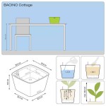 BACINO Cottage 30 Γρανίτης 30x30x(Υ)18cm Αυτοποτιζόμενη Γλάστρα & Κασπώ LECHUZA - Τετράγωνες Αυτοποτιζόμενες Γλάστρες