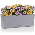 BALCONERA Stone 50 Γκρι Ζαρντινιέρα Αυτοποτιζόμενη 50x19x19cm LECHUZA - Αυτοποτιζόμενες Ζαρντινιέρες