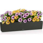 BALCONERA Stone 100 Μαύρη Ζαρντινιέρα Αυτοποτιζόμενη 100x19x19cm LECHUZA - Αυτοποτιζόμενες Ζαρντινιέρες