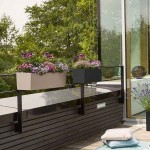 BALCONERA Stone 100 Μαύρη Ζαρντινιέρα Αυτοποτιζόμενη 100x19x19cm LECHUZA - Αυτοποτιζόμενες Ζαρντινιέρες