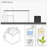 CANTO Premium Low LED 40 Φωτιζόμενη Γλάστρα LECHUZA