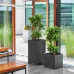 CANTO Stone 40 High Lechuza Complete Self-Watering Planter