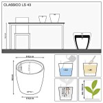 CLASSICO Color LS 43 Slate Ø43.5x39.5cm LECHUZA Self-Watering Planter Complete - Automatic Watering Planters