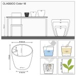 CLASSICO Color 18 Λευκή Ø19x17cm Στρογγυλή Αυτοποτιζόμενη Γλάστρα & Κασπώ LECHUZA - Στρογγυλές Αυτοποτιζόμενες Γλάστρες